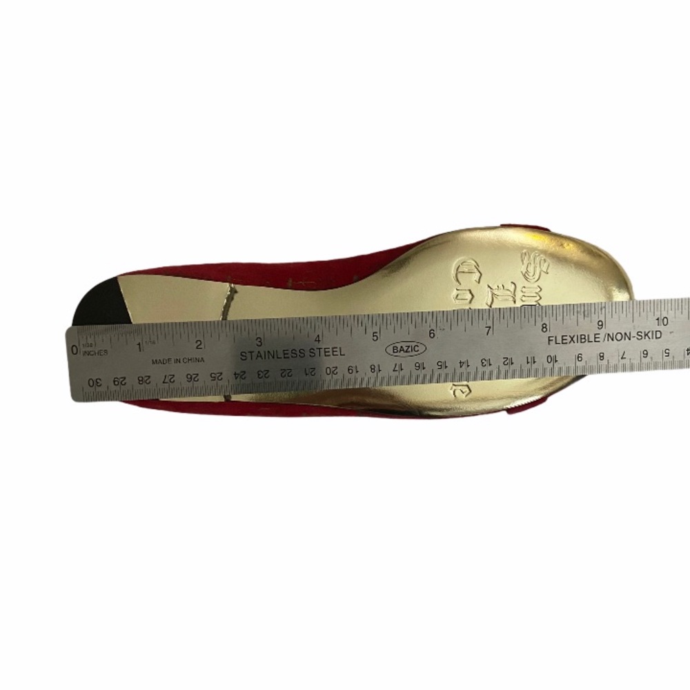 NWOT Juicy Couture Red Suede Leather Flats size-8M - Picture 6 of 6